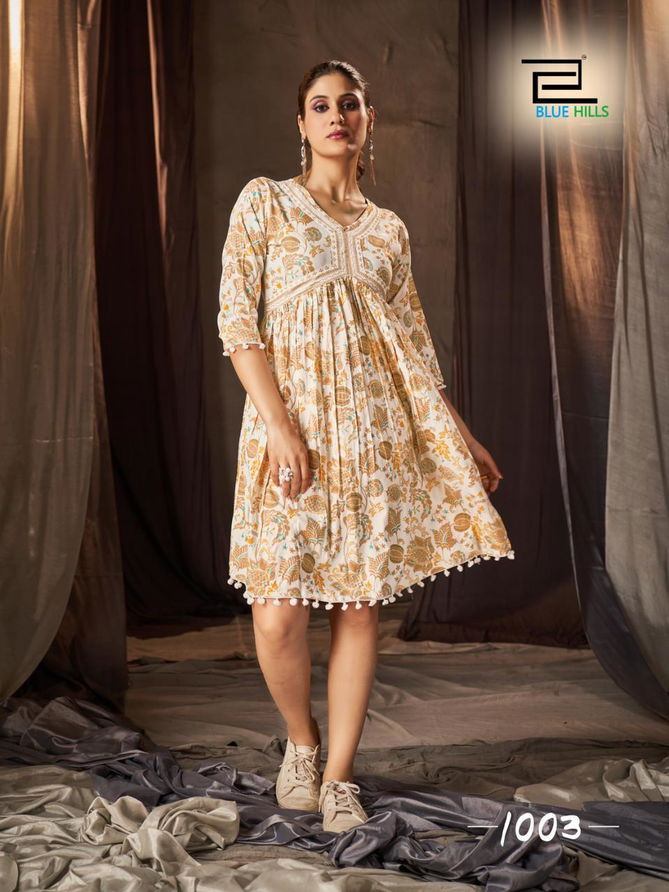 Pom Pom Alia By Blue Hills Short Printed Kurtis Catalog